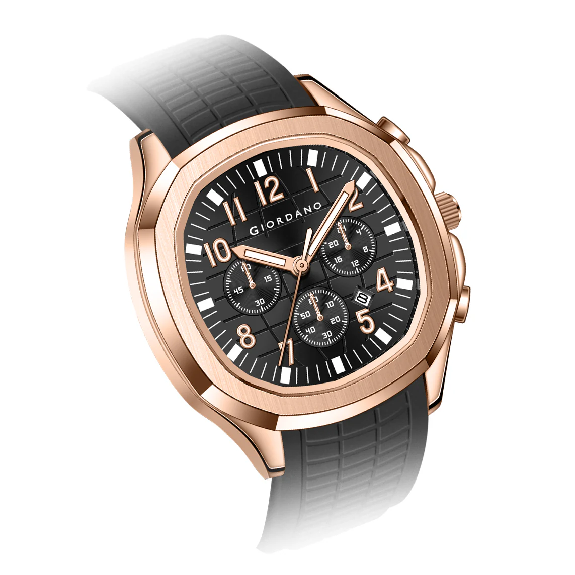 Giordano Precision and Comfort Multi Function Watch for Men with Textured Dial & Trendy Silicone Band | GZ-50143-02 - Image 6