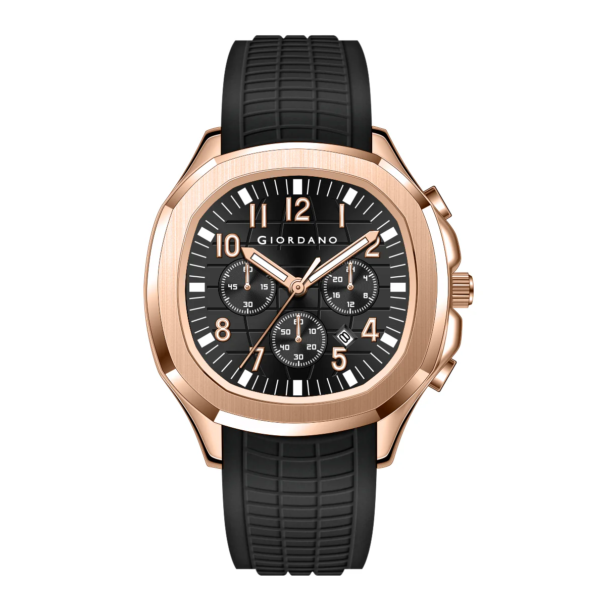 Giordano Precision and Comfort Multi Function Watch for Men with Textured Dial & Trendy Silicone Band | GZ-50143-02 - Image 7