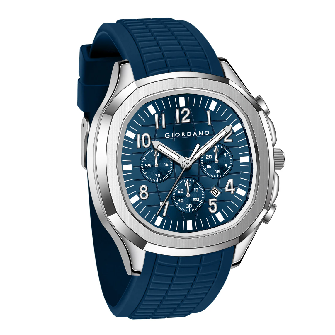 Giordano Precision and Comfort Multi Function Watch for Men with Textured Dial & Trendy Silicone Band | GZ-50143-03 - Image 3