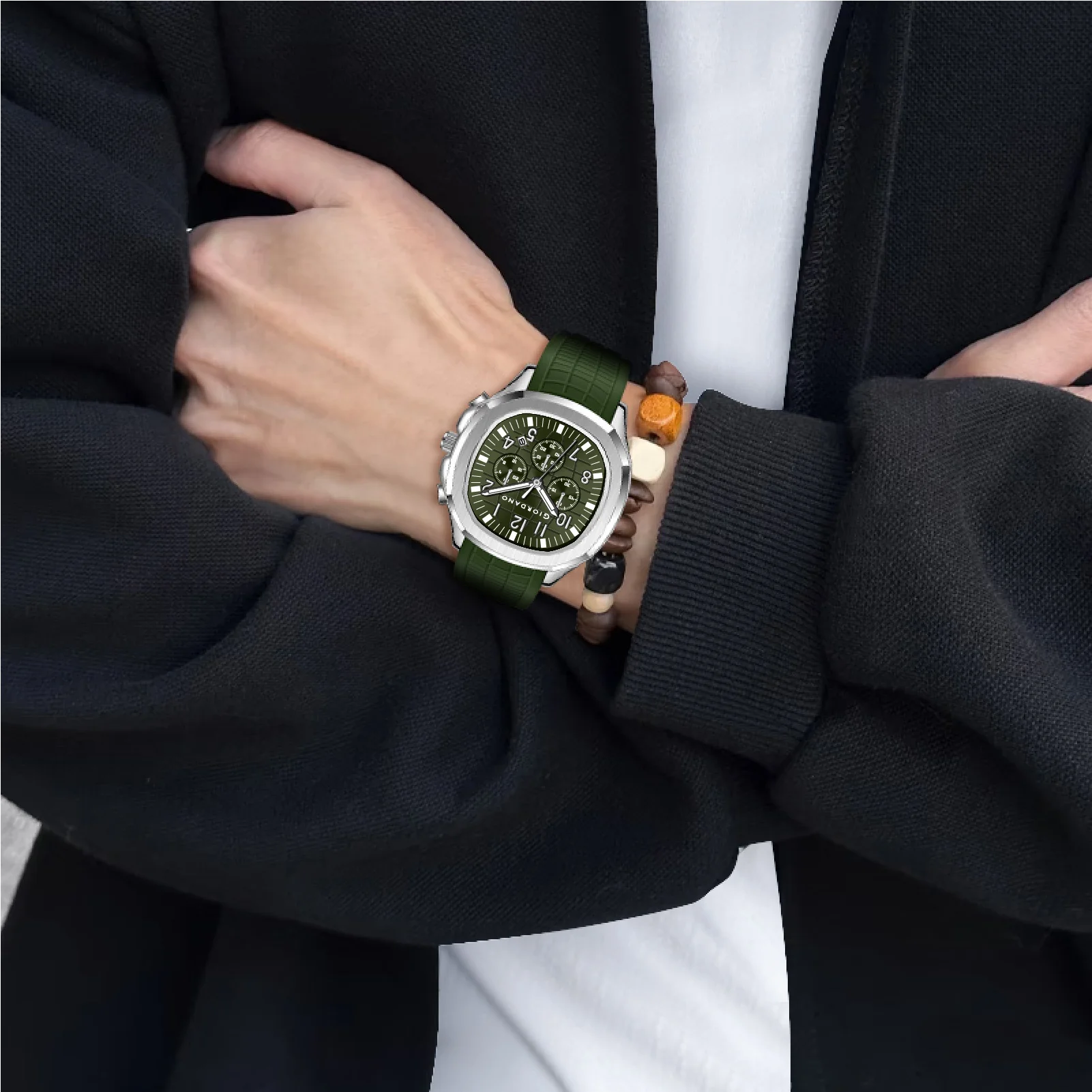 Giordano Precision and Comfort Multi Function Watch for Men with Textured Dial & Trendy Silicone Band | GZ-50143-04 - Image 2