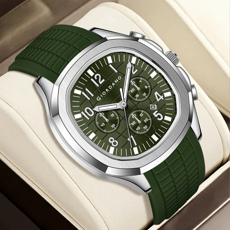 Giordano Precision and Comfort Multi Function Watch for Men with Textured Dial & Trendy Silicone Band | GZ-50143-04 - Image 3