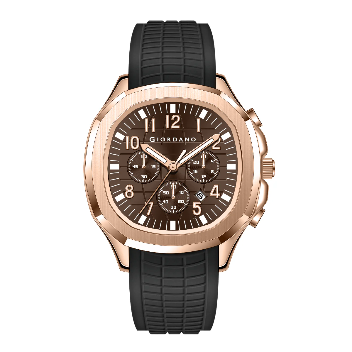 Giordano Precision and Comfort Multi Function Watch for Men with Textured Dial & Trendy Silicone Band | GZ-50143-05 - Image 4