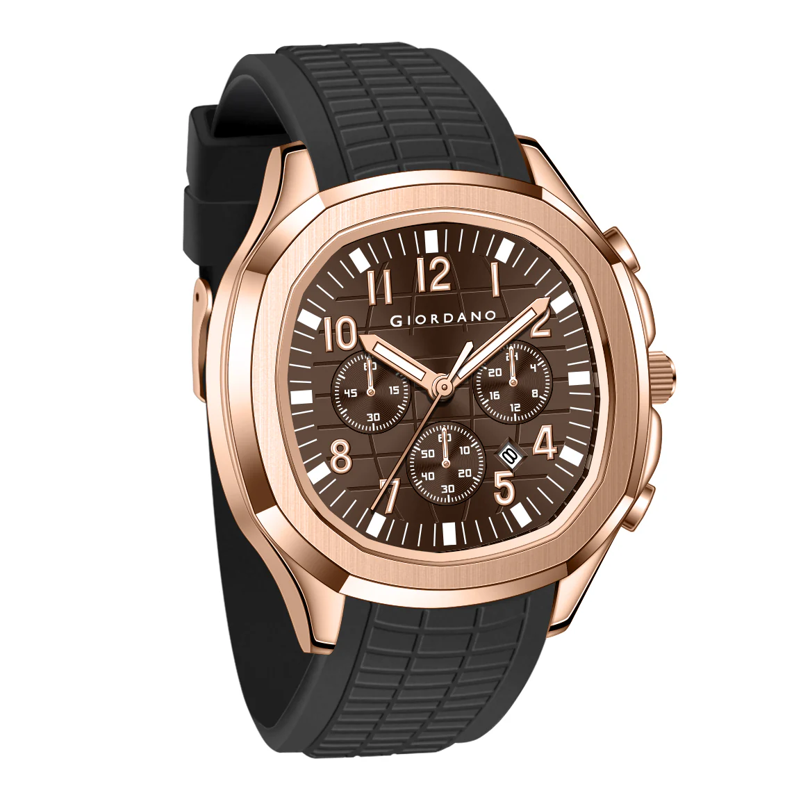 Giordano Precision and Comfort Multi Function Watch for Men with Textured Dial & Trendy Silicone Band | GZ-50143-05 - Image 5