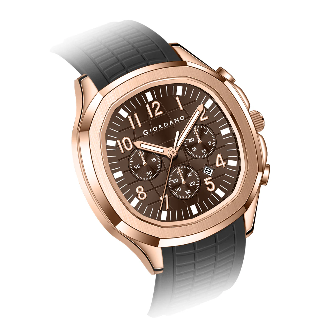 Giordano Precision and Comfort Multi Function Watch for Men with Textured Dial & Trendy Silicone Band | GZ-50143-05 - Image 6