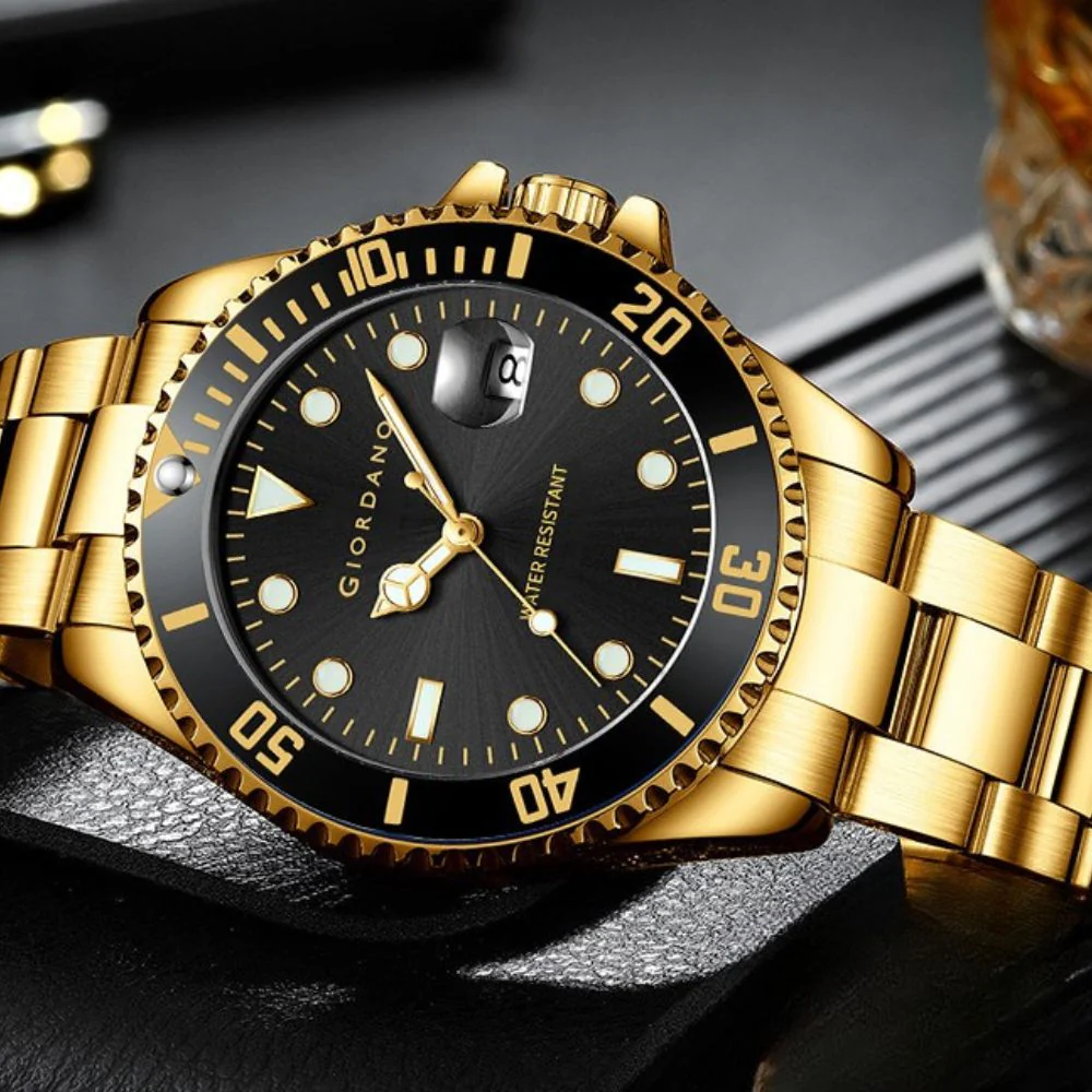 Giordano Premium Analog Watch for Men with Rotating Bezel, Stainless Steel Strap and Date Display | GZ-50006-77 - Image 3