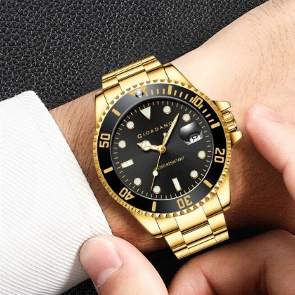 Giordano Premium Analog Watch for Men with Rotating Bezel, Stainless Steel Strap and Date Display | GZ-50006-77 - Image 5