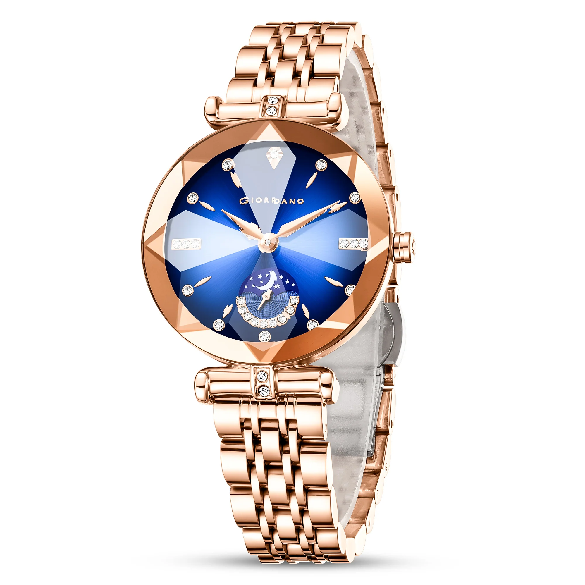 Giordano Premium Watch for women Elegant Round cut glass Dial with Stainless Steel Strap & Quartz Movement-GZ-60094-33 - Image 4