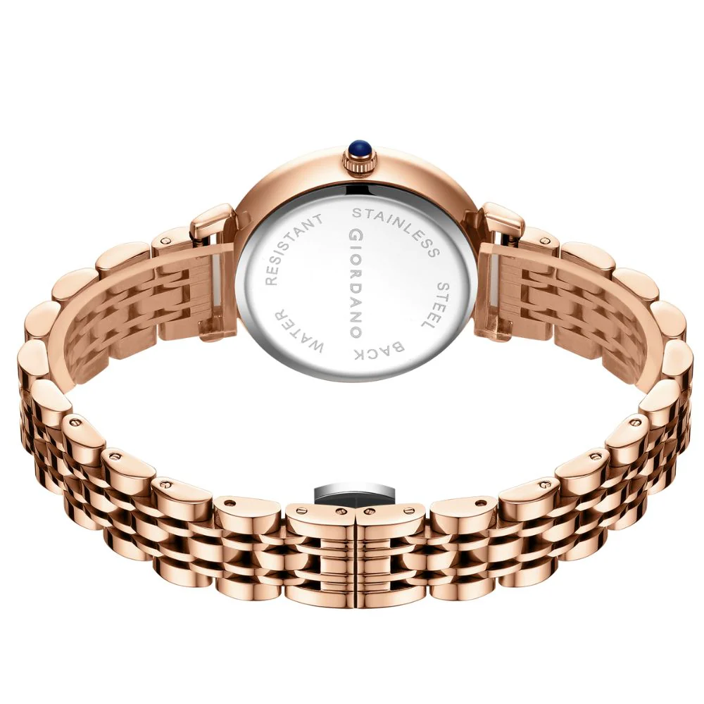 Giordano Premium Watch for women Elegant Round cut glass Dial with Stainless Steel Strap & Quartz Movement-GZ-60094-33 - Image 5