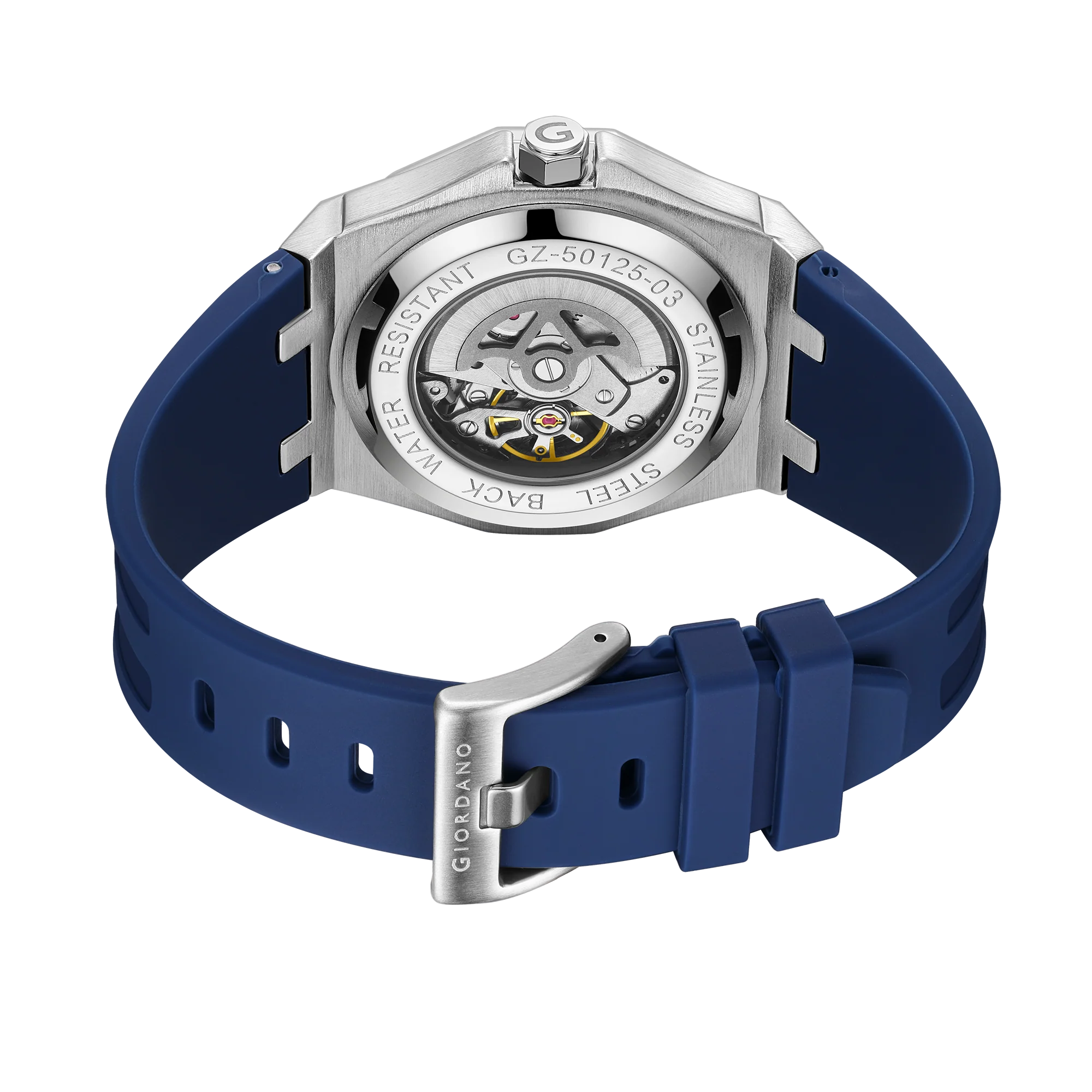 Giordano Red Automatic Unique Watch for Men with Stainless Steel Case, Silicone Strap, Luxury Design & Water Resistant GZ-50125-03 - Image 9