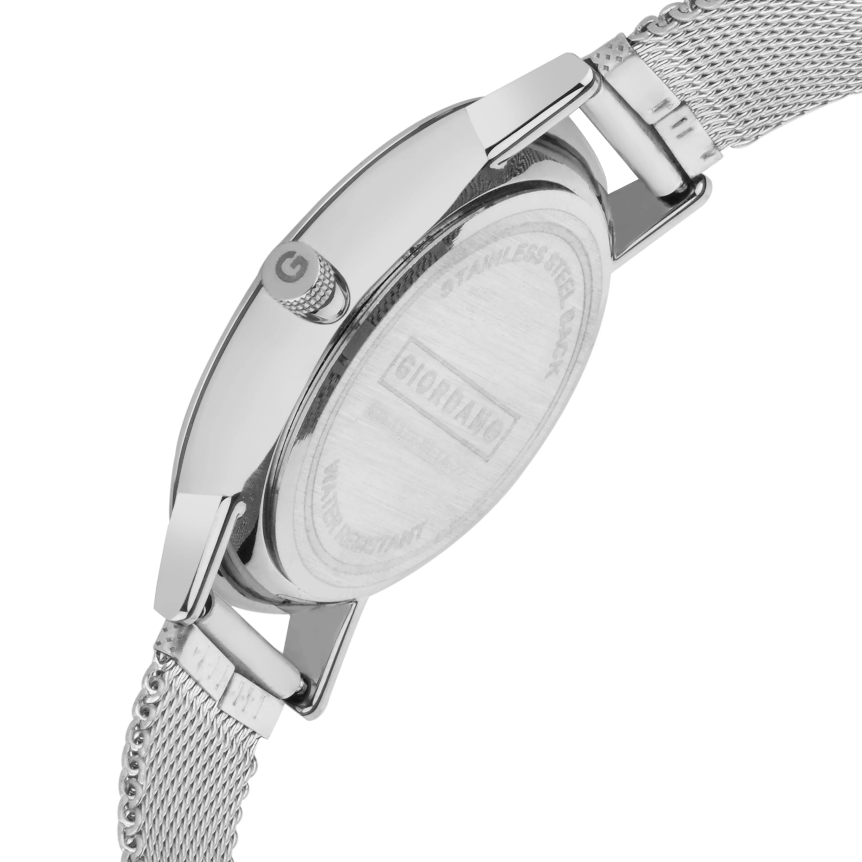 Giordano Rose Gold  Analog Stylish Watch for Couple with Stylish dial with Roman Indicess and mesh Metal Strap GD-1172-SETA-22 - Image 4