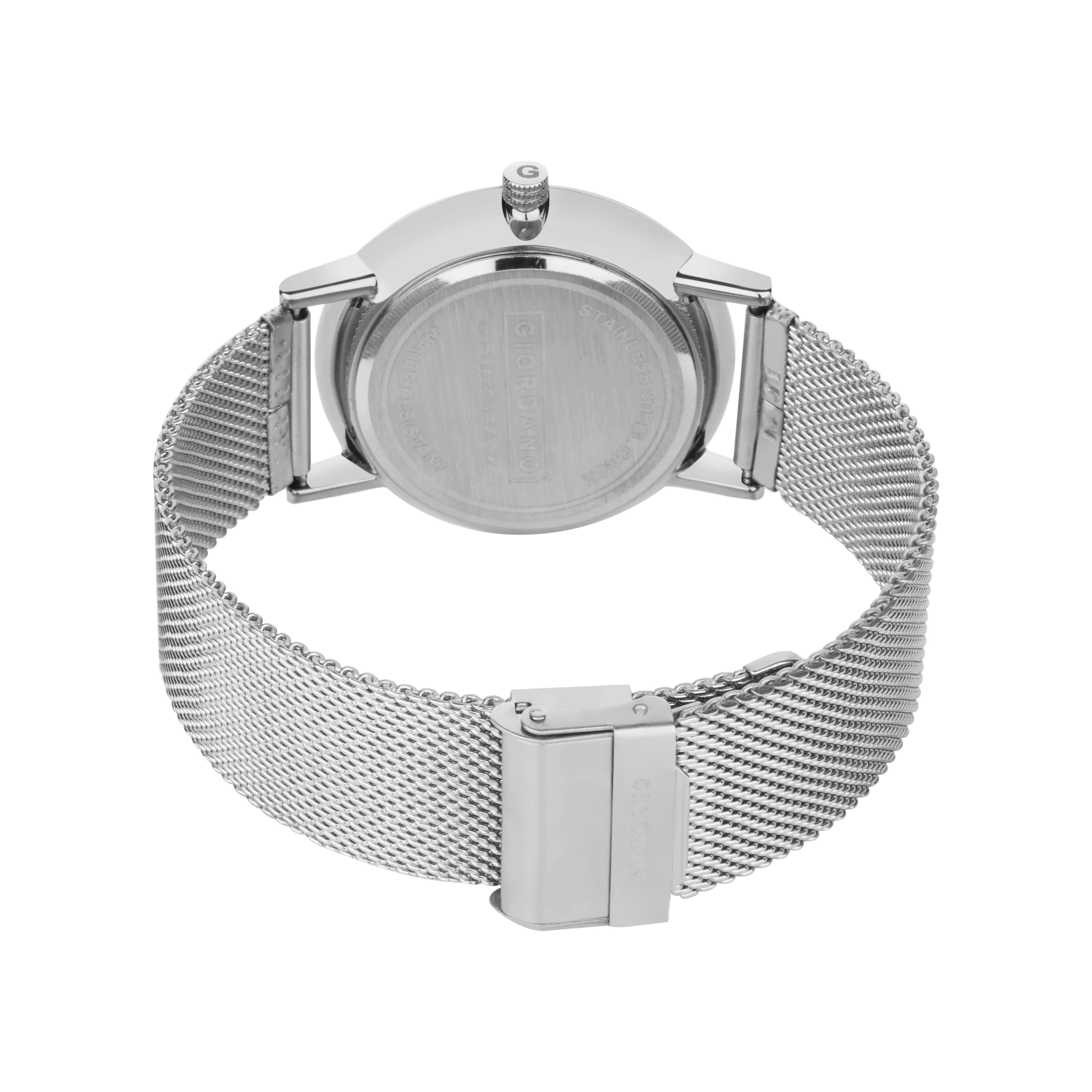 Giordano Rose Gold  Analog Stylish Watch for Couple with Stylish dial with Roman Indicess and mesh Metal Strap GD-1172-SETA-22 - Image 5