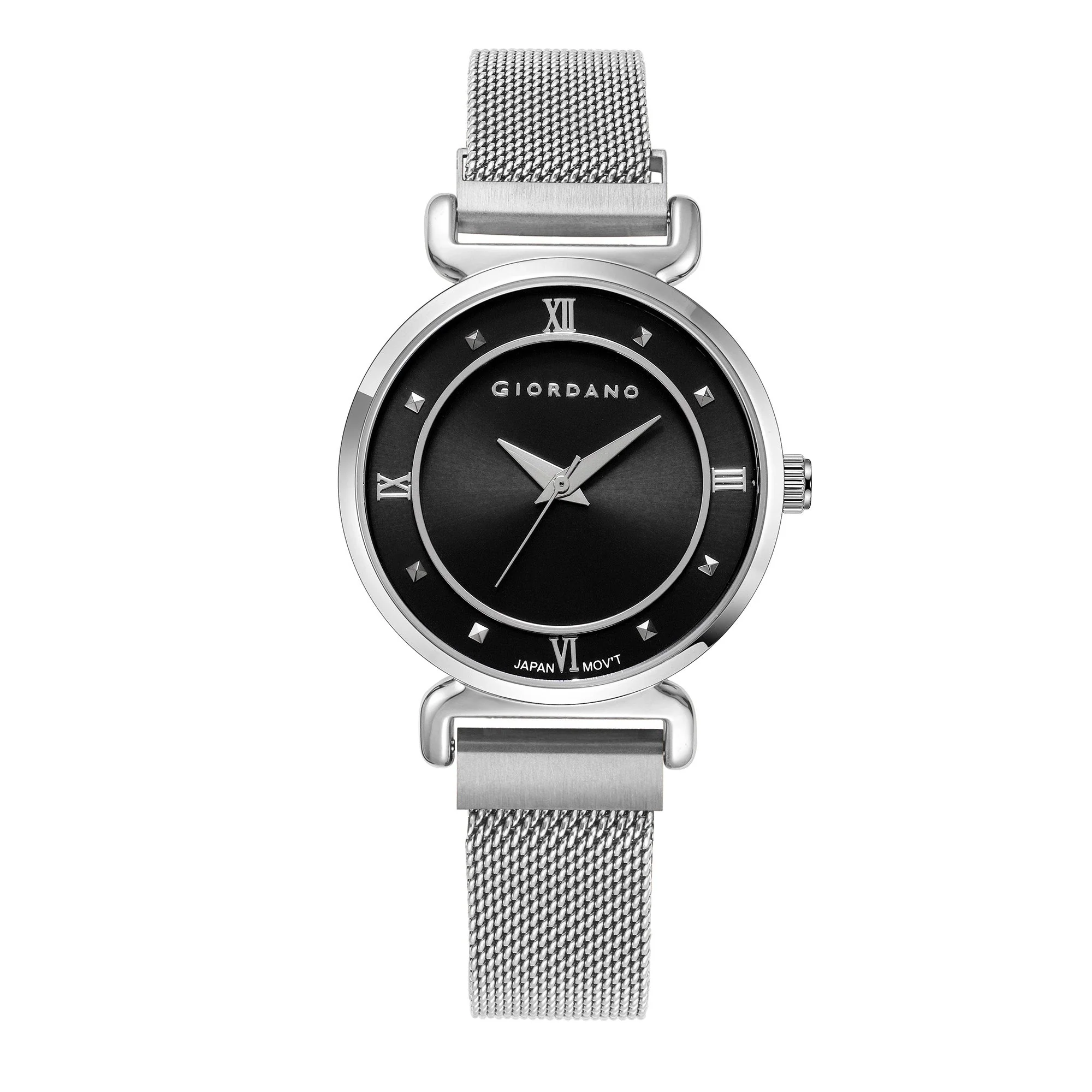 Giordano Silver  Analog Stylish Watch for Women with Mesh Metal Strap, 3 Hand Mechanism and Roman Numerals GZ-60062-11 - Image 3