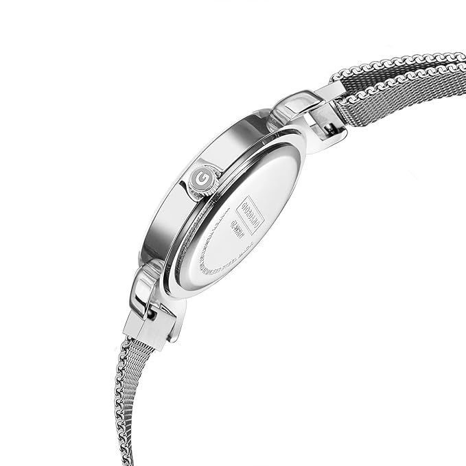 Giordano Silver  Analog Stylish Watch for Women with Mesh Metal Strap, 3 Hand Mechanism and Roman Numerals GZ-60062-11 - Image 5