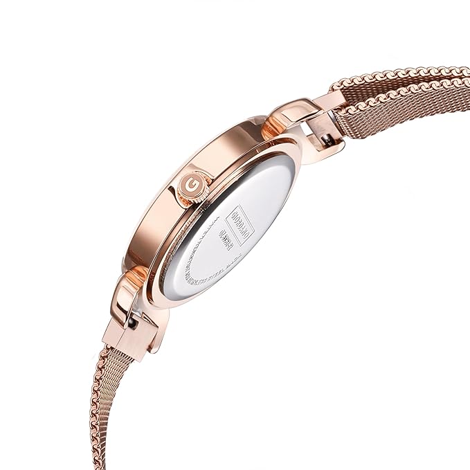 Giordano Silver  Analog Stylish Watch for Women with Mesh Metal Strap, 3 Hand Mechanism and Roman Numerals GZ-60062-22 - Image 6