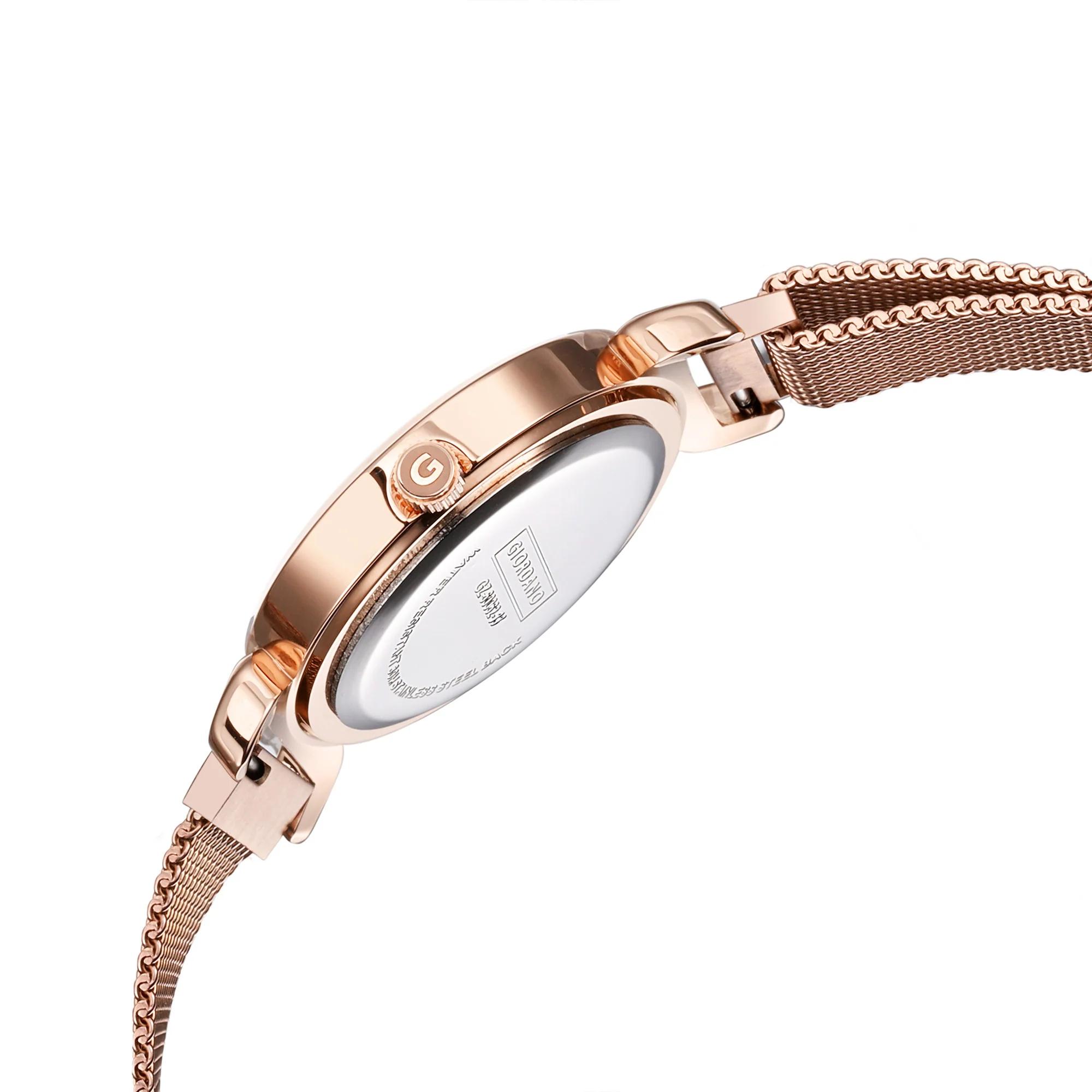 Giordano Silver  Analog Stylish Watch for Women with Mesh Metal Strap, 3 Hand Mechanism and Roman Numerals GZ-60062-33 - Image 5