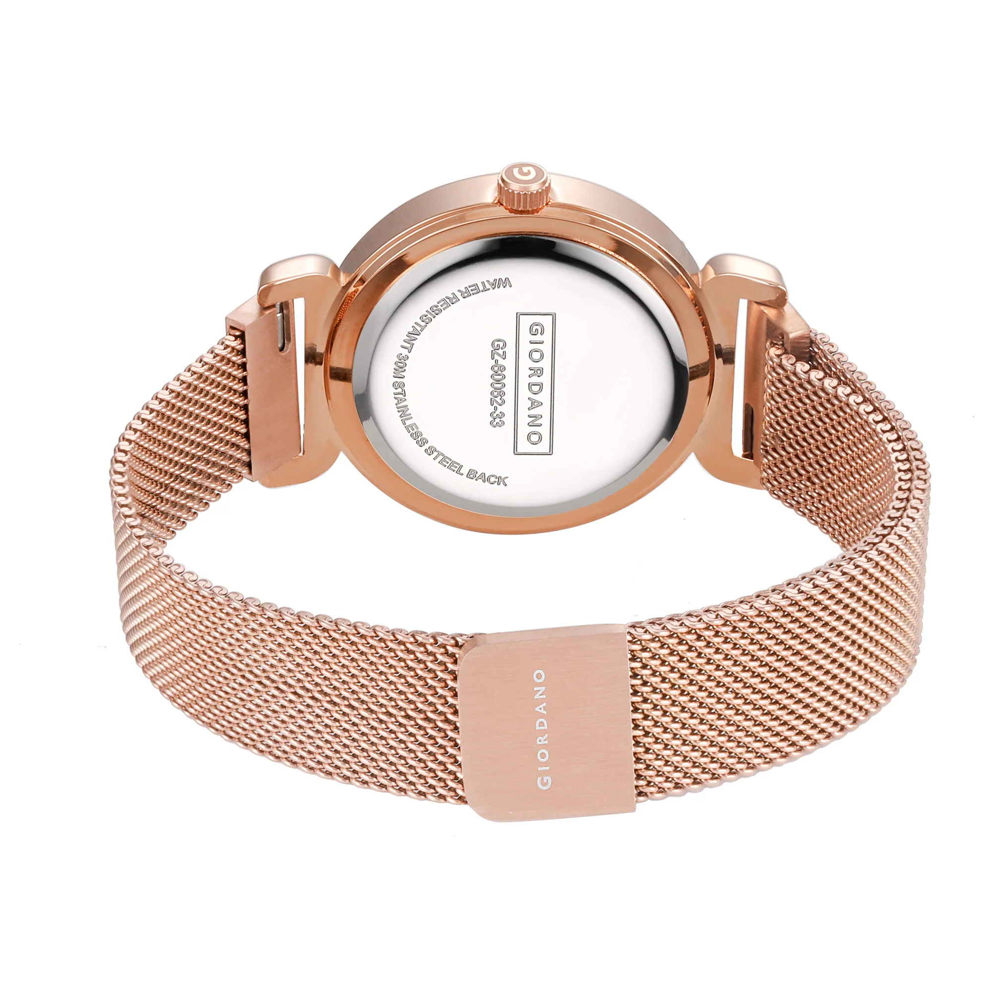 Giordano Silver  Analog Stylish Watch for Women with Mesh Metal Strap, 3 Hand Mechanism and Roman Numerals GZ-60062-33 - Image 6
