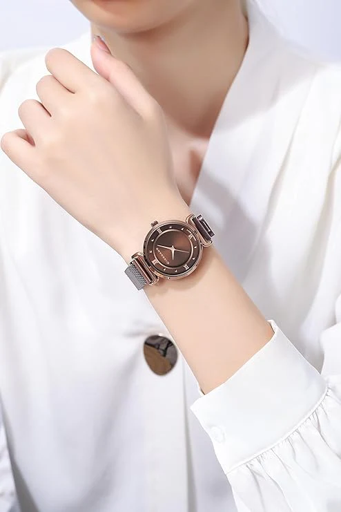 Giordano Silver  Analog Stylish Watch for Women with Mesh Metal Strap, 3 Hand Mechanism and Roman Numerals GZ-60062-55 - Image 2