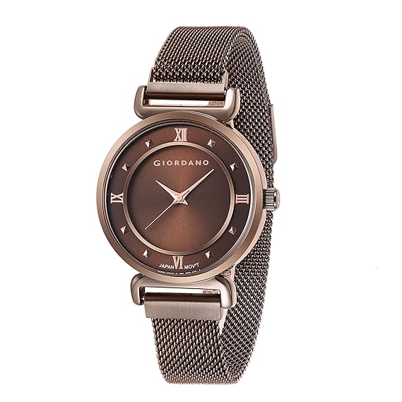 Giordano Silver  Analog Stylish Watch for Women with Mesh Metal Strap, 3 Hand Mechanism and Roman Numerals GZ-60062-55 - Image 4
