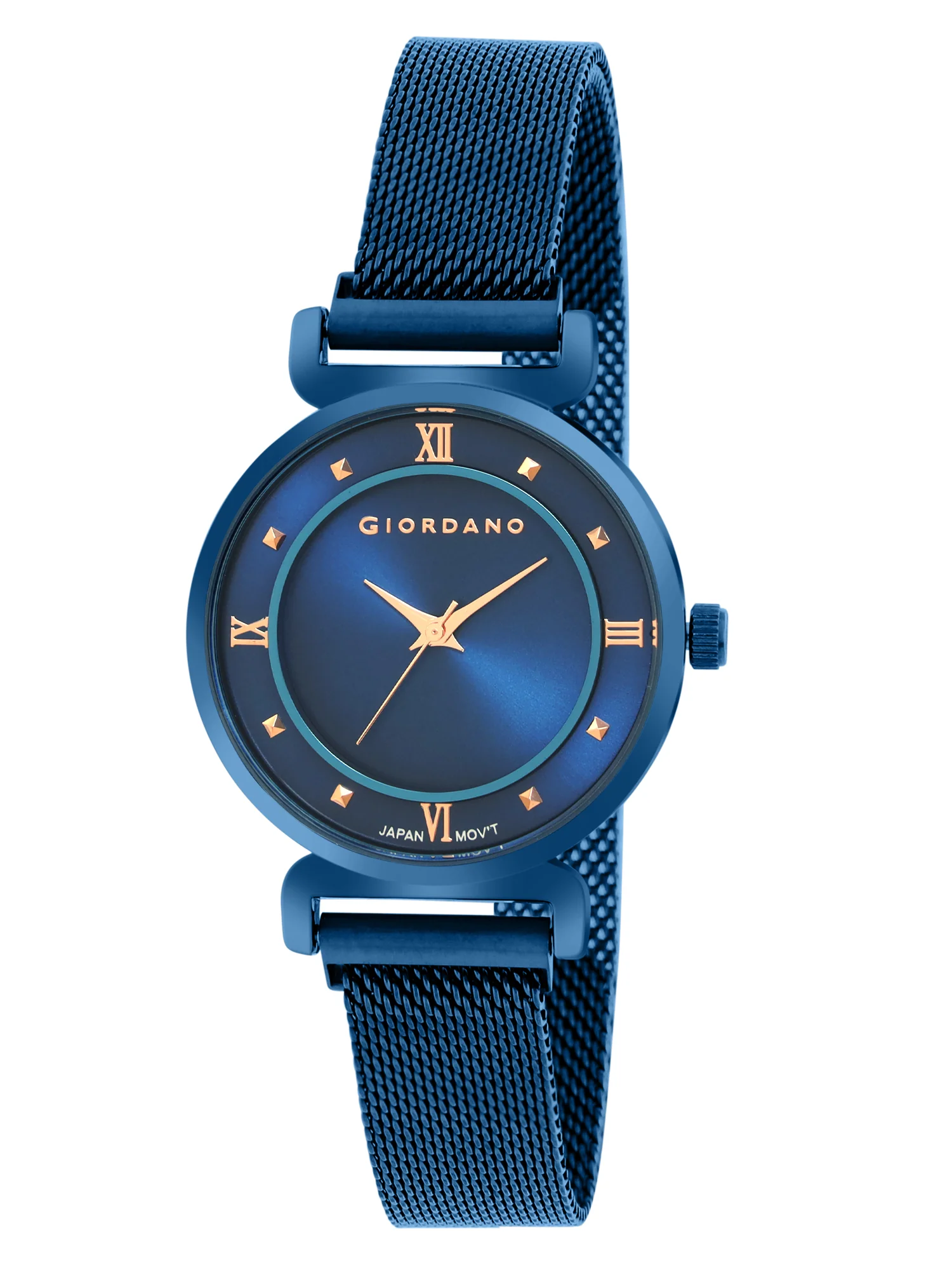 Giordano Silver  Analog Stylish Watch for Women with Mesh Metal Strap, 3 Hand Mechanism and Roman Numerals GZ-60062-44 - Image 2