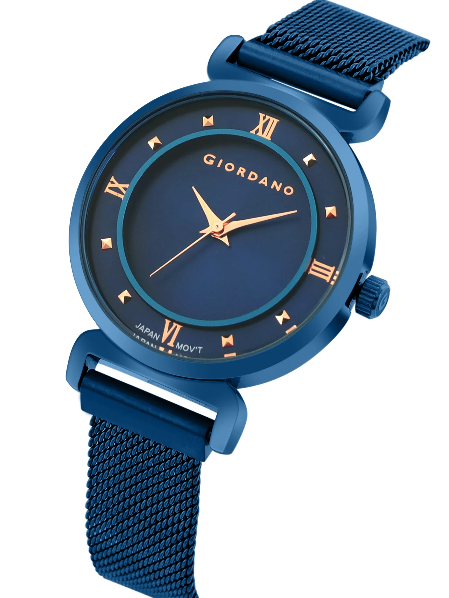 Giordano Silver  Analog Stylish Watch for Women with Mesh Metal Strap, 3 Hand Mechanism and Roman Numerals GZ-60062-44 - Image 3