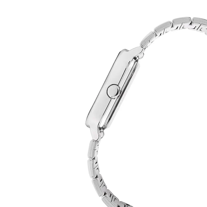 Giordano Silver  Classic Square Analog Watch for Men with Moon Phase Display and Stainless Steel Strap GZ-50117-22 - Image 6