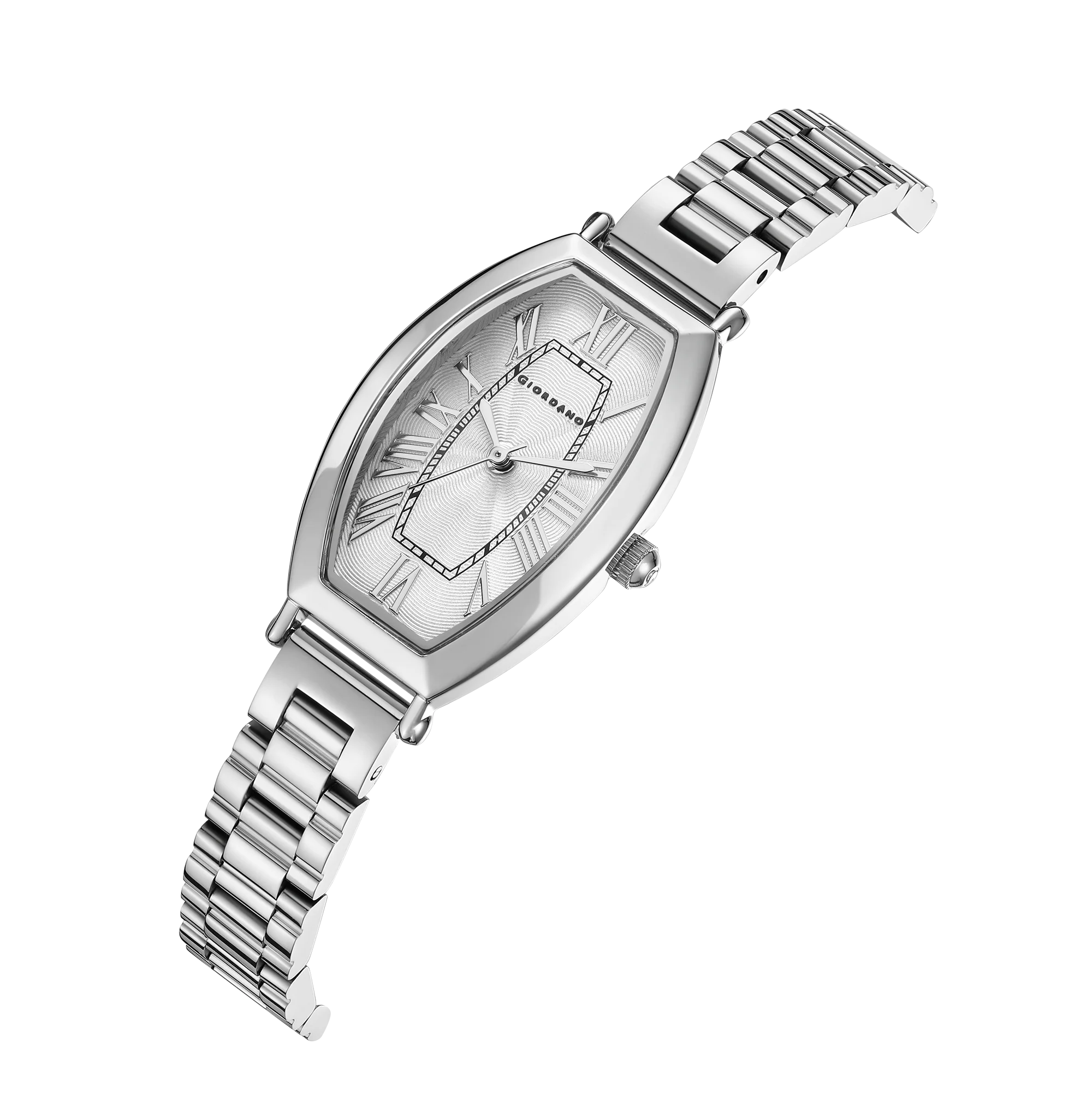 Giordano Silver oval shape Dial Watch for women – Elegant Roman Numerals, Stainless Steel Strap, Sleek Analog Design GZ-60100-11 - Image 7