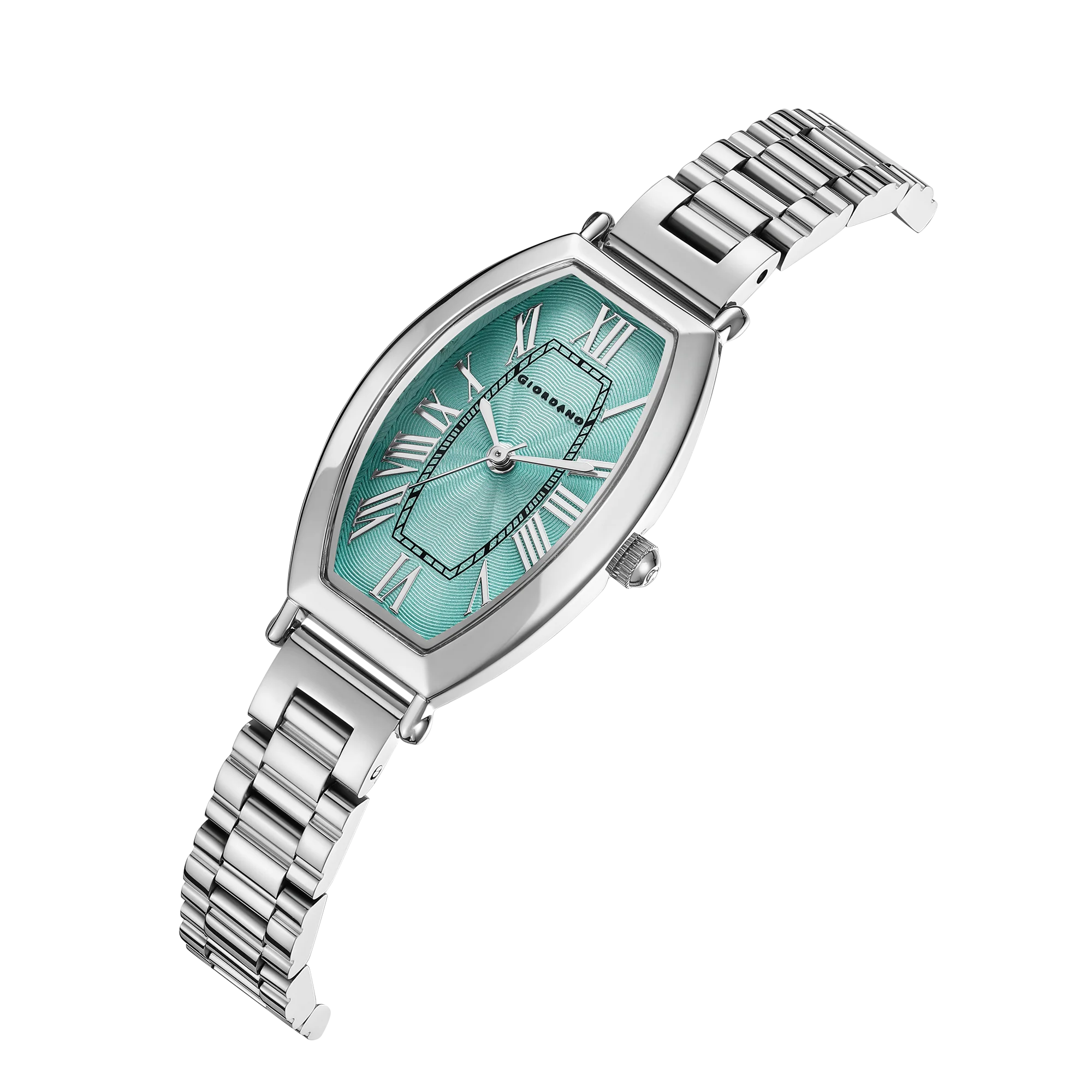 Giordano Silver oval shape Dial Watch for women – Elegant Roman Numerals, Stainless Steel Strap, Sleek Analog Design GZ-60100-22 - Image 7