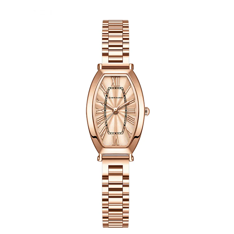 Giordano Silver oval shape Dial Watch for women – Elegant Roman Numerals, Stainless Steel Strap, Sleek Analog Design GZ-60100-44 - Image 6