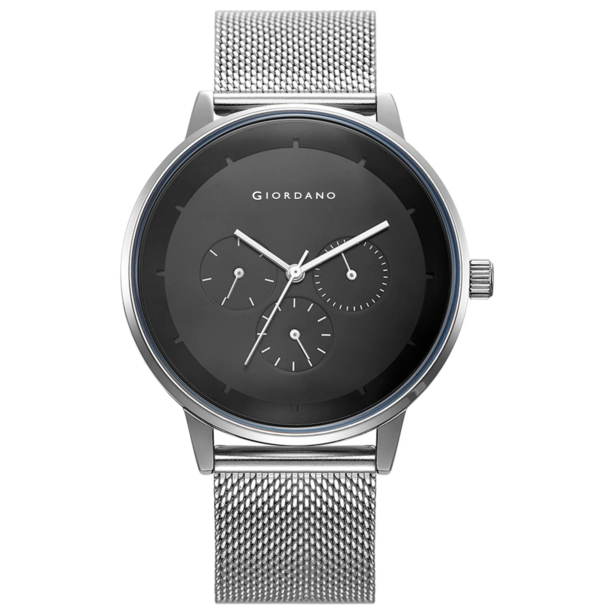 Giordano Skyscrapper Collection Multi-Function Rose Gold Watch for Man with White Dial and Rose Gold Metal Mesh Strap Wrist Watches for Men, with Classy Mesh Band | GZ-50005-11 - Image 5