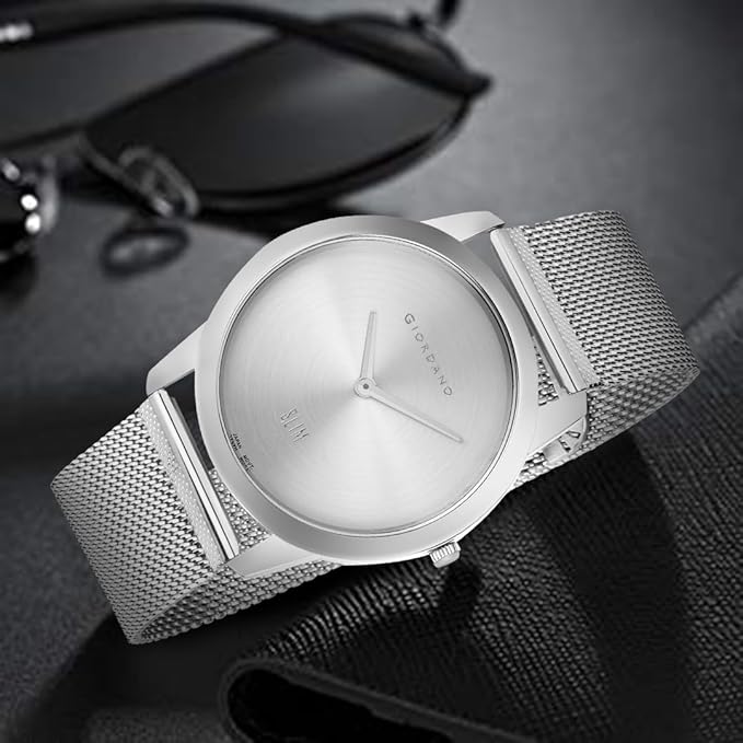 Giordano Slim Watch Collection Analog Watch for Men & Boys | Mesh Metal Band with Stainless Steel Case Round Shape Water Resistant Wrist Watch - GD-4064-11 - Image 3