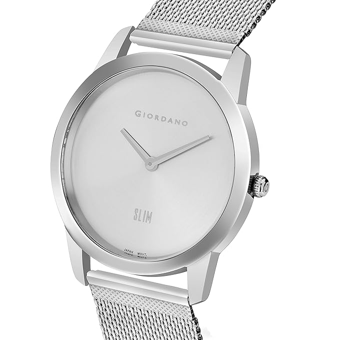 Giordano Slim Watch Collection Analog Watch for Men & Boys | Mesh Metal Band with Stainless Steel Case Round Shape Water Resistant Wrist Watch - GD-4064-11 - Image 7
