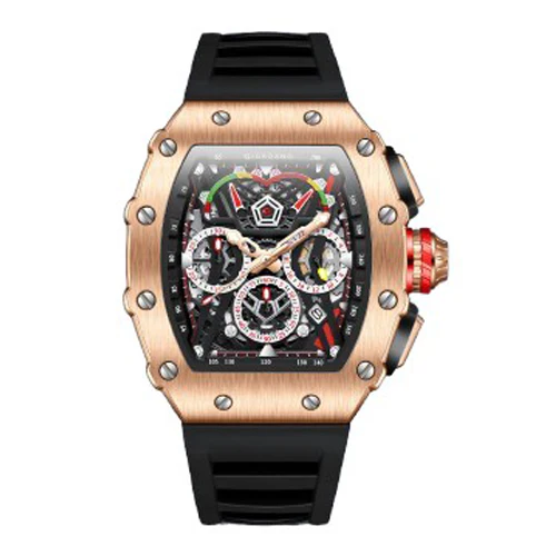 Giordano SPYDER Multifunction Watch - with Day, Date, and 24-Hour Sub-Dials | Water Resistant Square dial Unique Design Wrist Watch for Man | Best Gift for Males - GZ-50120-02 - Image 9