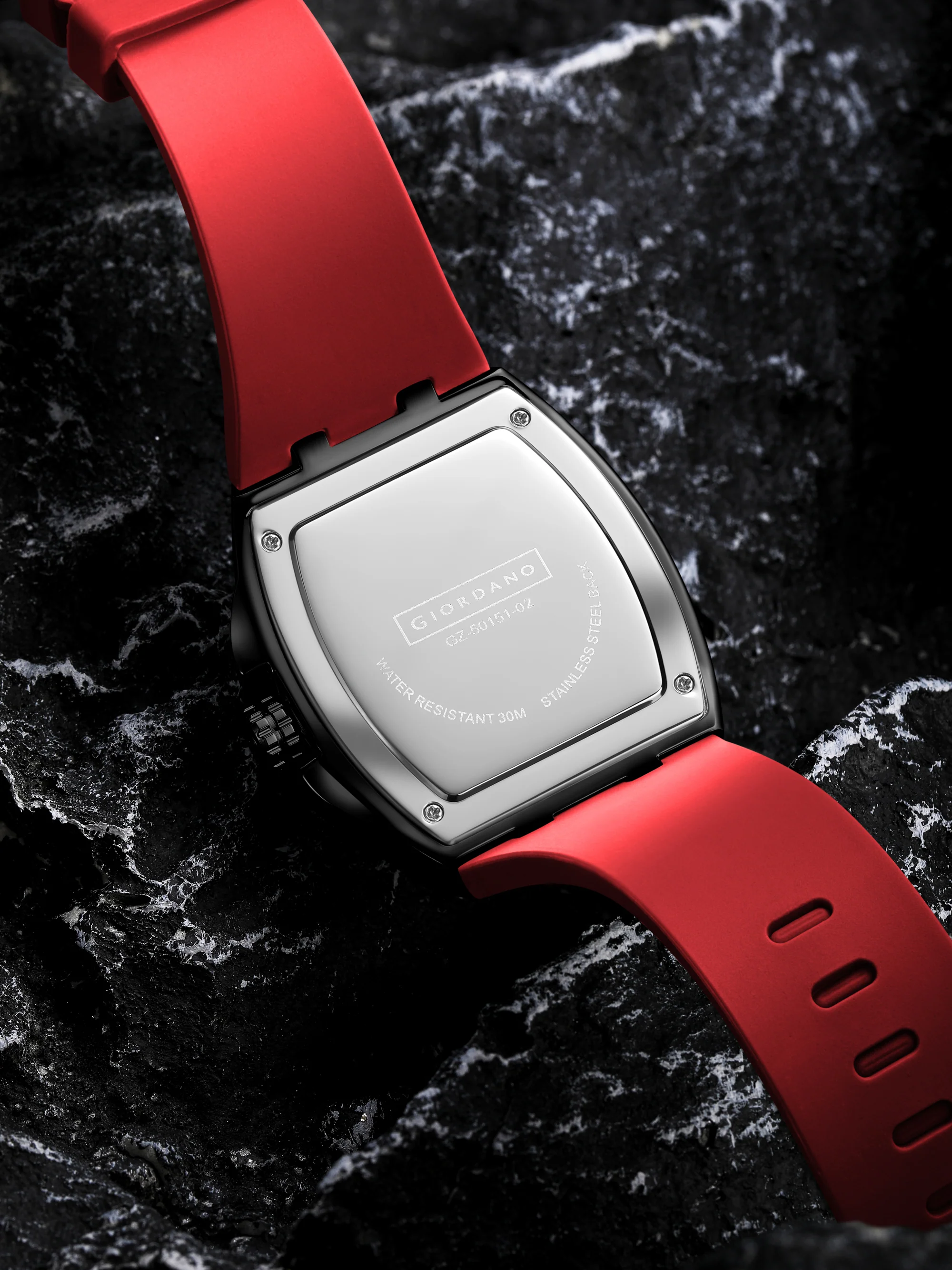 Giordano Sqaure Analog Casual Sporty Watch for Men – Mechanical-Inspired Dial, Date Display, Quartz Movement and Comfortable Silicone Strap | GZ-50151-02 - Image 8