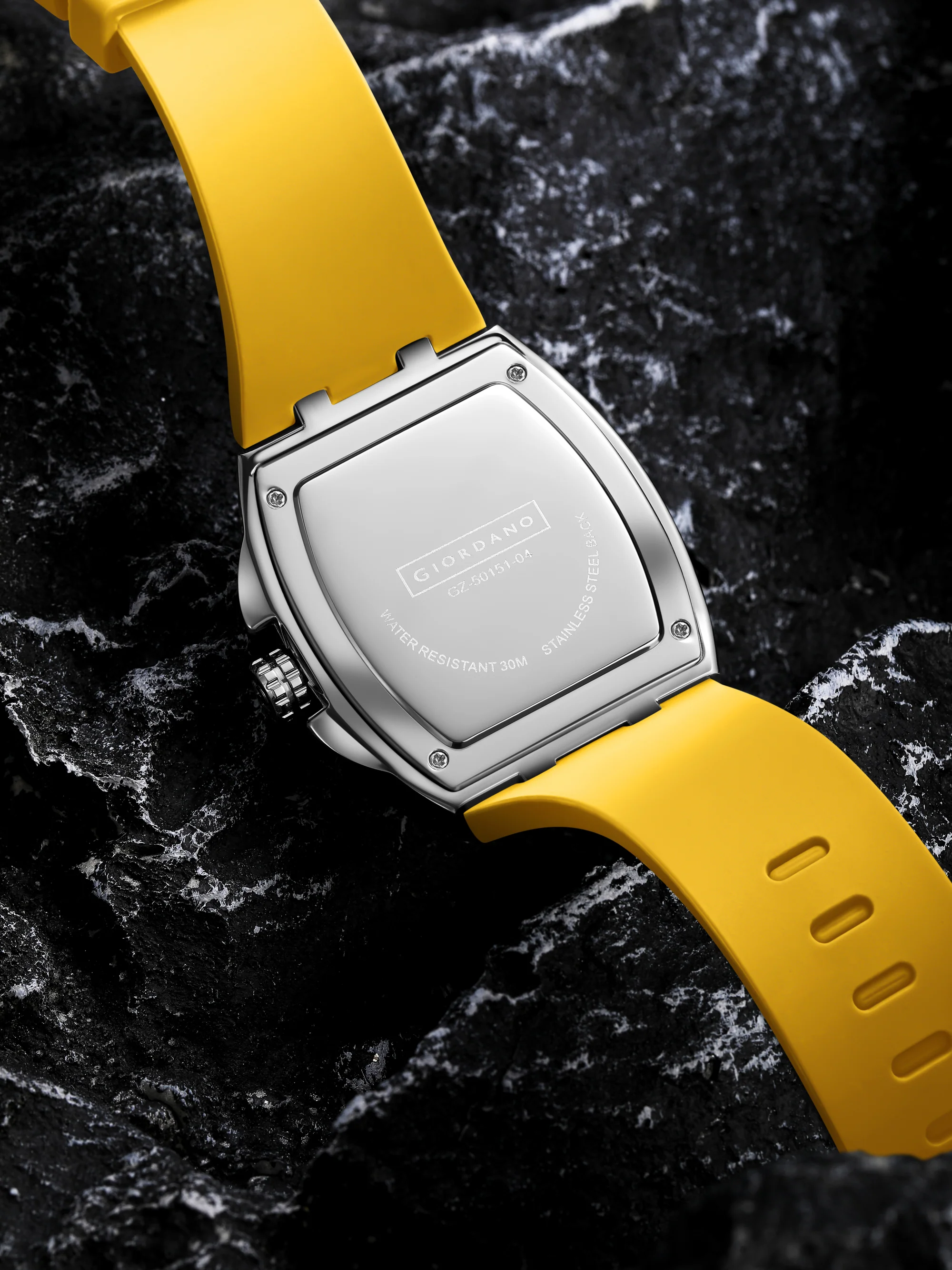 Giordano Sqaure Analog Casual Sporty Watch for Men – Mechanical-Inspired Dial, Date Display, Quartz Movement and Comfortable Silicone Strap | GZ-50151-04 - Image 8