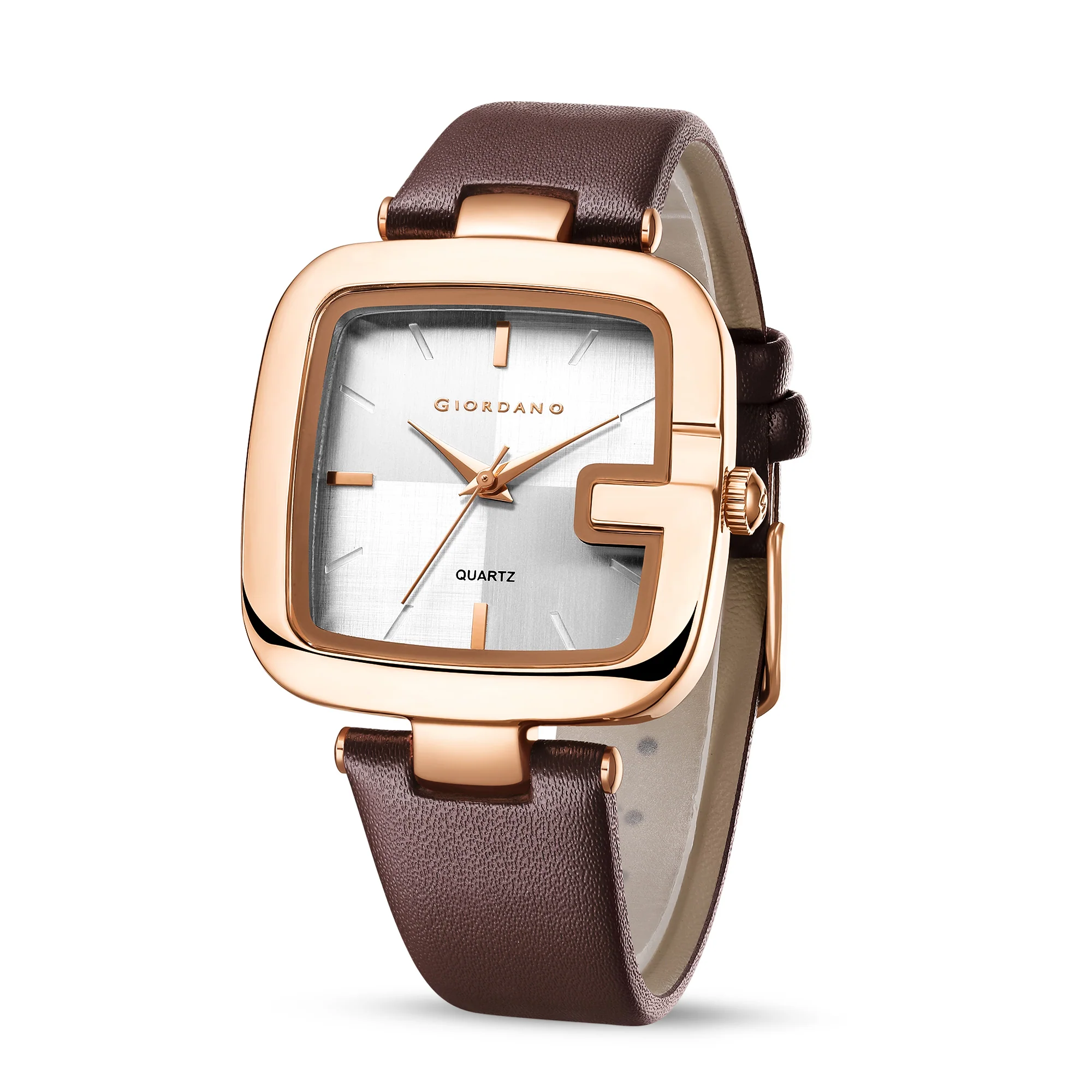 Giordano Square Dial Watch for women with leather strap and Premium Quartz moevment-GZ-60089-02 - Image 6