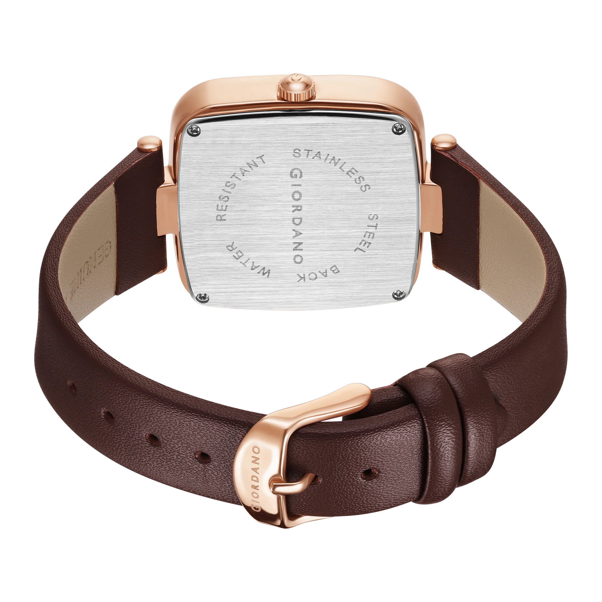Giordano Square Dial Watch for women with leather strap and Premium Quartz moevment-GZ-60089-02 - Image 7