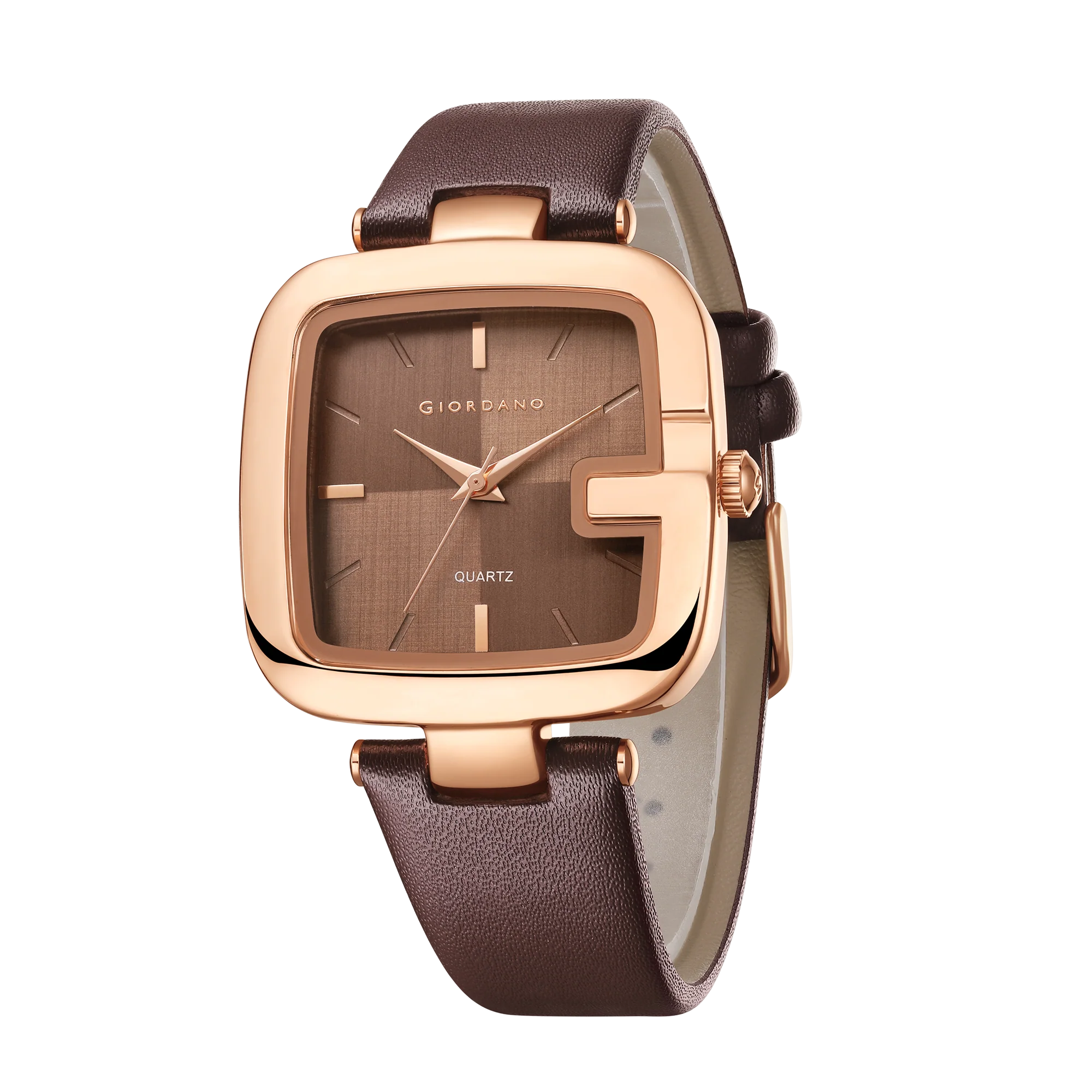 Giordano Square Dial Watch for women with leather strap and Premium Quartz moevment-GZ-60089-03 - Image 5