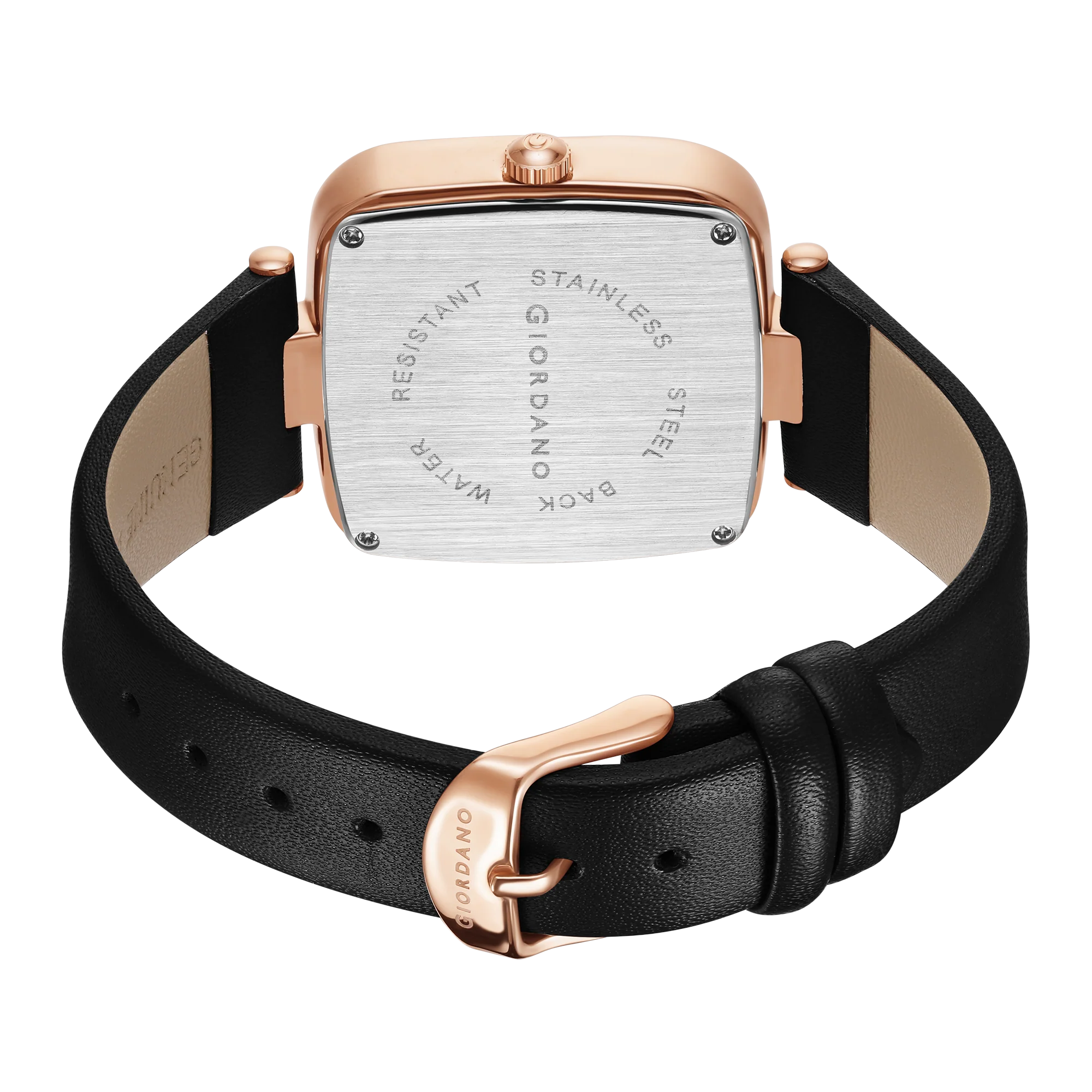 Giordano Square Dial Watch for women with leather strap and Premium Quartz moevment-GZ-60089-01 - Image 6