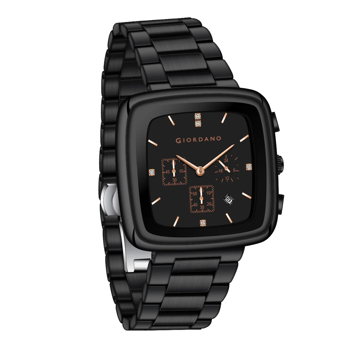 Giordano Square Face Watch for Men – Multifunction Dial with Date Display, Sleek Stainless Steel Strap, Modern Design for Everyday Elegance | GZ-50162-11 - Image 5