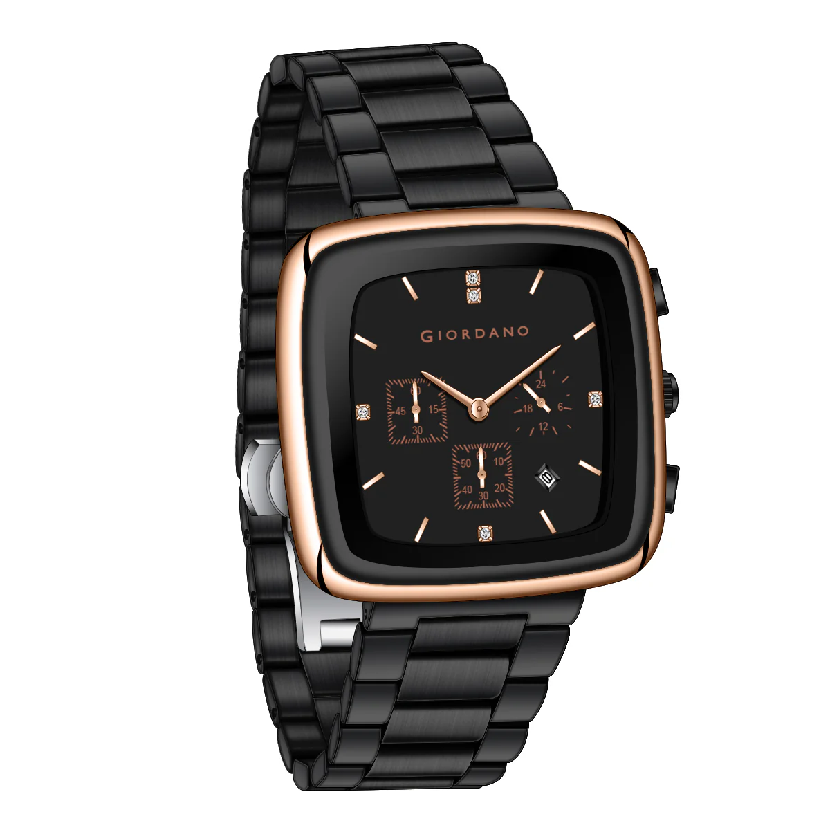Giordano Square Face Watch for Men – Multifunction Dial with Date Display, Sleek Stainless Steel Strap, Modern Design for Everyday Elegance | GZ-50162-22 - Image 6