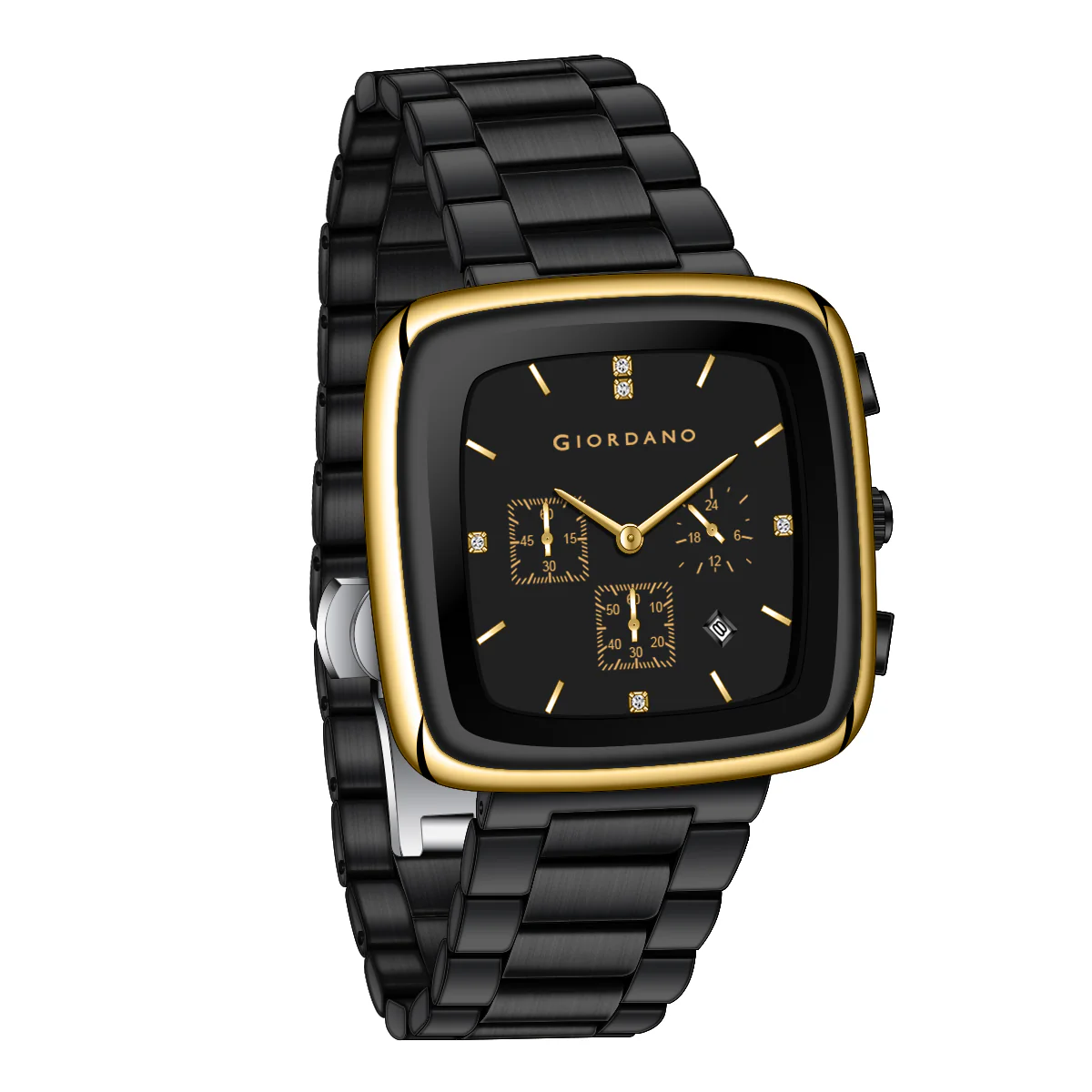 Giordano Square Face Watch for Men – Multifunction Dial with Date Display, Sleek Stainless Steel Strap, Modern Design for Everyday Elegance | GZ-50162-33 - Image 5