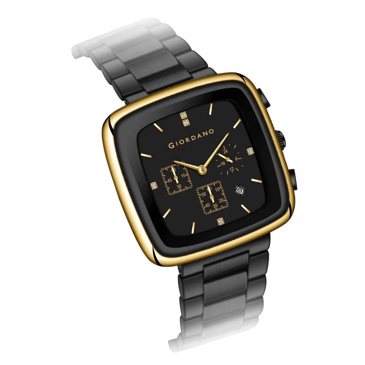 Giordano Square Face Watch for Men – Multifunction Dial with Date Display, Sleek Stainless Steel Strap, Modern Design for Everyday Elegance | GZ-50162-33 - Image 6