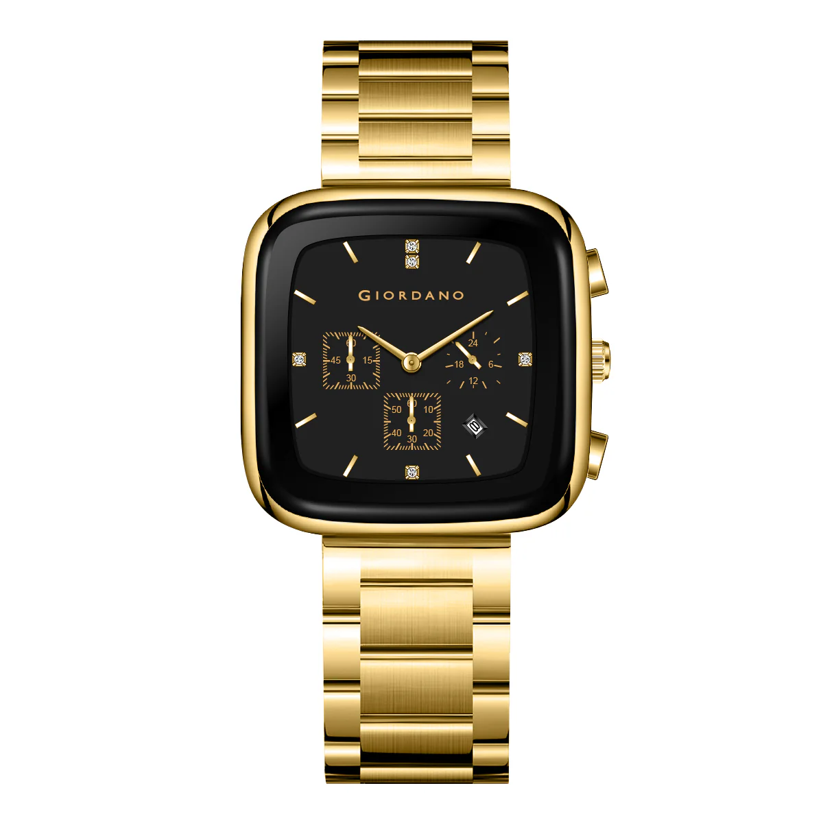 Giordano Square Face Watch for Men – Multifunction Dial with Date Display, Sleek Stainless Steel Strap, Modern Design for Everyday Elegance | GZ-50162-44 - Image 3