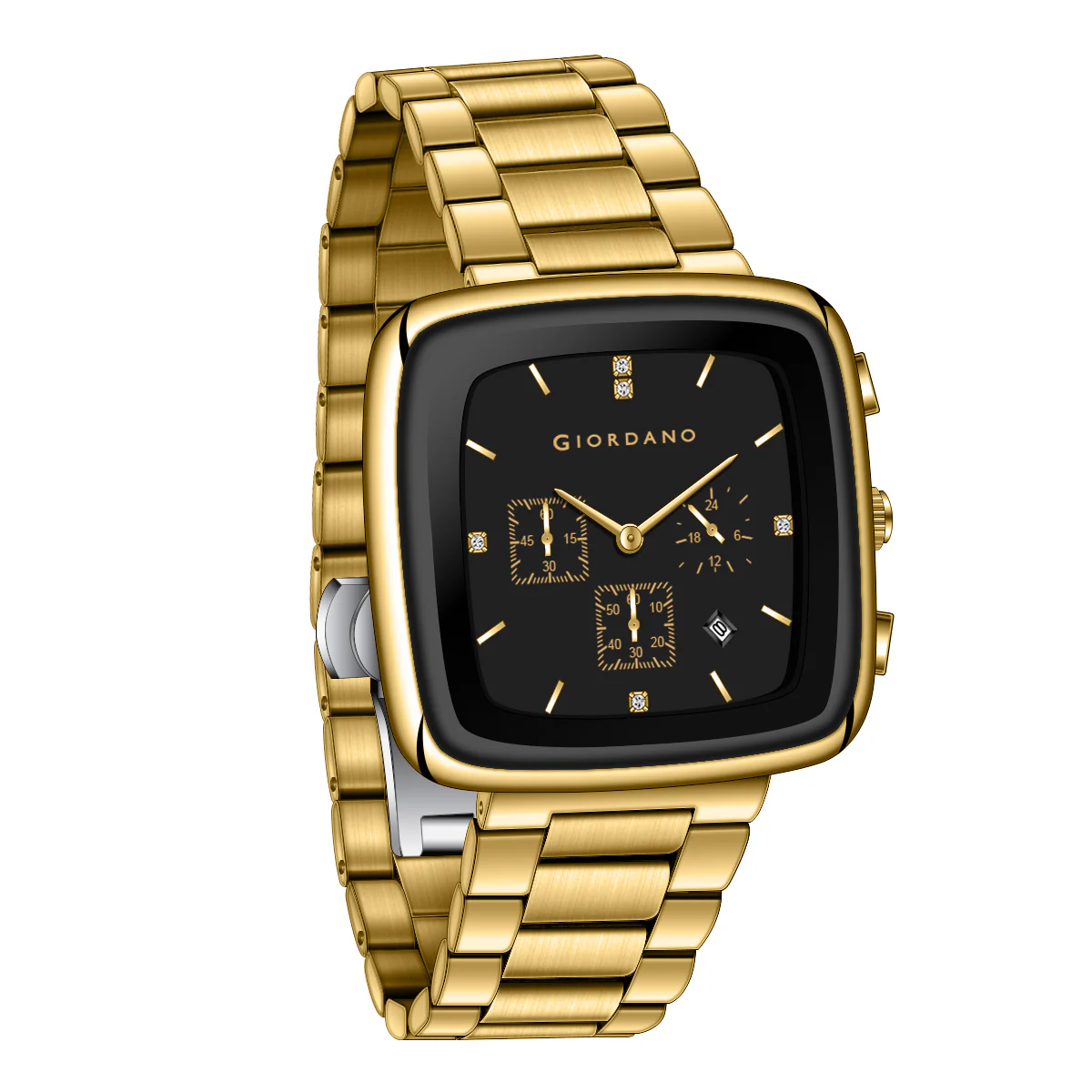 Giordano Square Face Watch for Men – Multifunction Dial with Date Display, Sleek Stainless Steel Strap, Modern Design for Everyday Elegance | GZ-50162-44 - Image 7