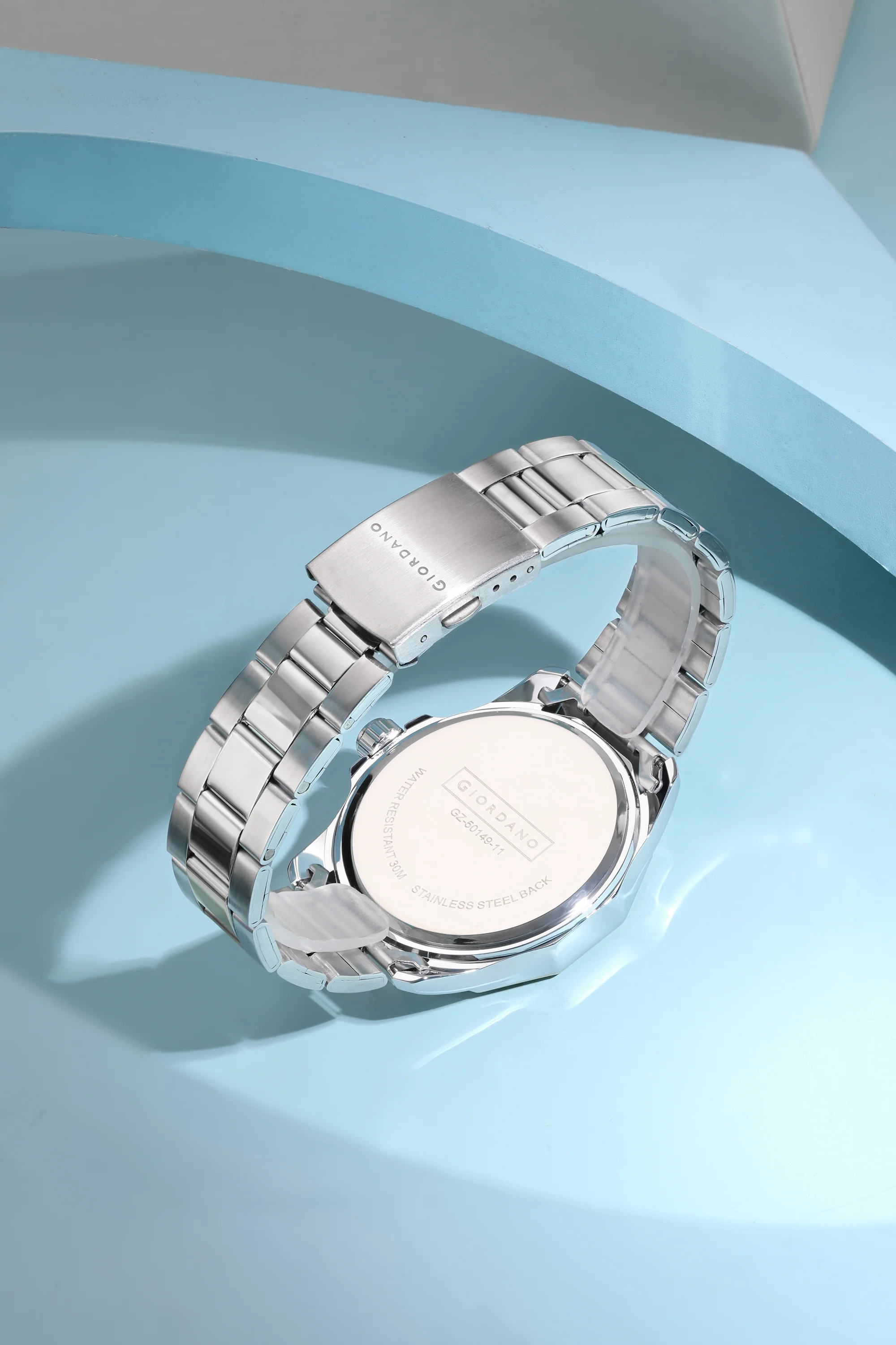 Giordano Stainless Steel Analog Watch for Men – Classic Sporty Design | Textured Dial, Quartz Movement and Date Display with Magnifier | GZ-50149-11 - Image 4