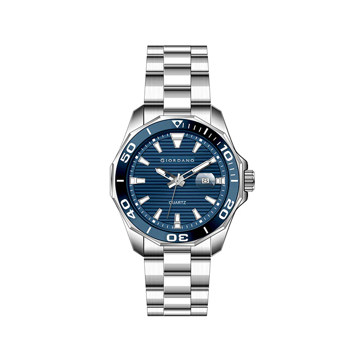Giordano Stainless Steel Analog Watch for Men – Classic Sporty Design | Textured Dial, Quartz Movement and Date Display with Magnifier | GZ-50149-22 - Image 5