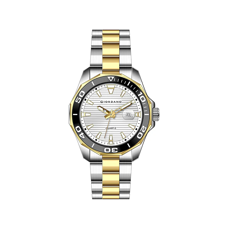 Giordano Stainless Steel Analog Watch for Men – Classic Sporty Design | Textured Dial, Quartz Movement and Date Display with Magnifier | GZ-50149-33 - Image 5