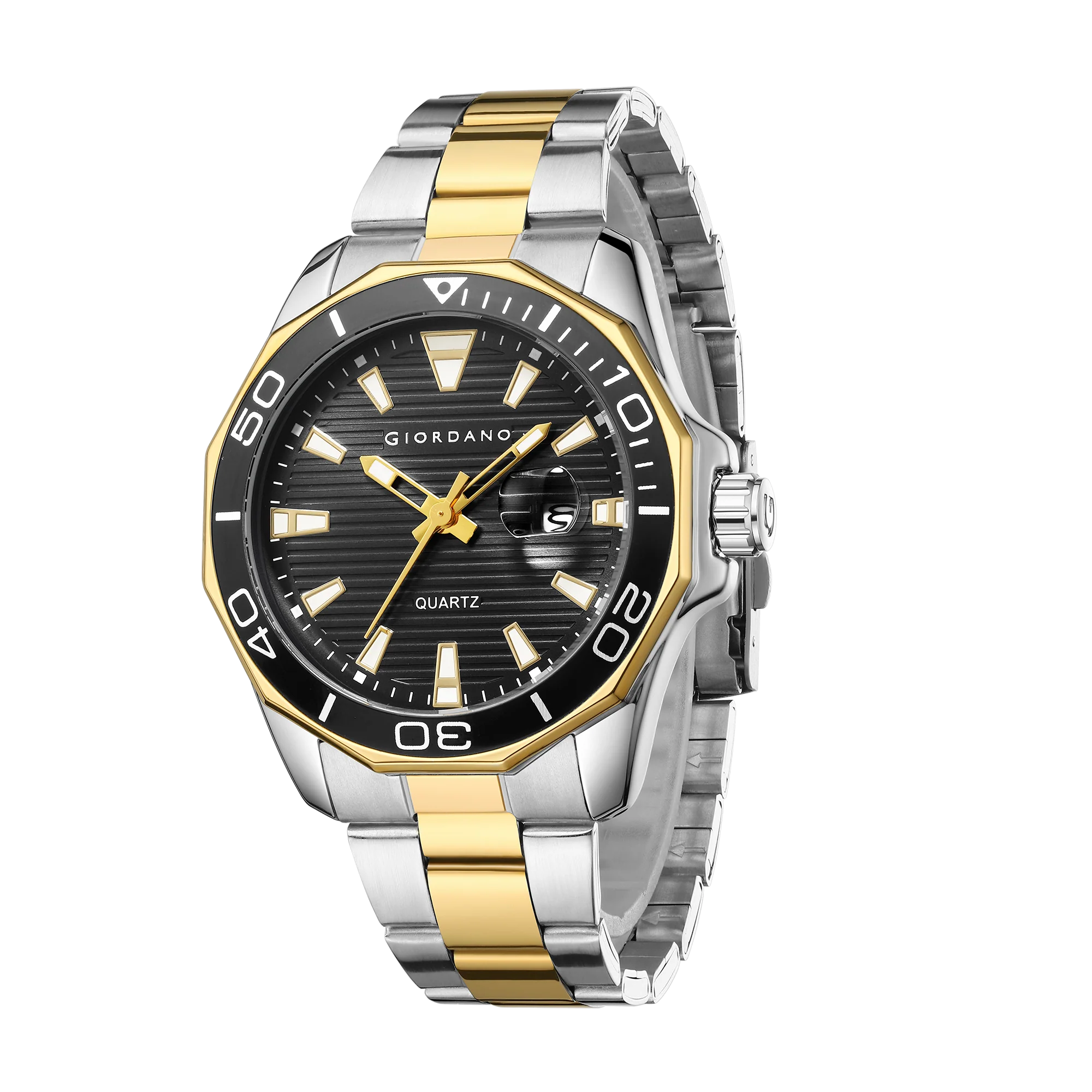 Giordano Stainless Steel Analog Watch for Men – Classic Sporty Design | Textured Dial, Quartz Movement and Date Display with Magnifier | GZ-50149-44 - Image 6