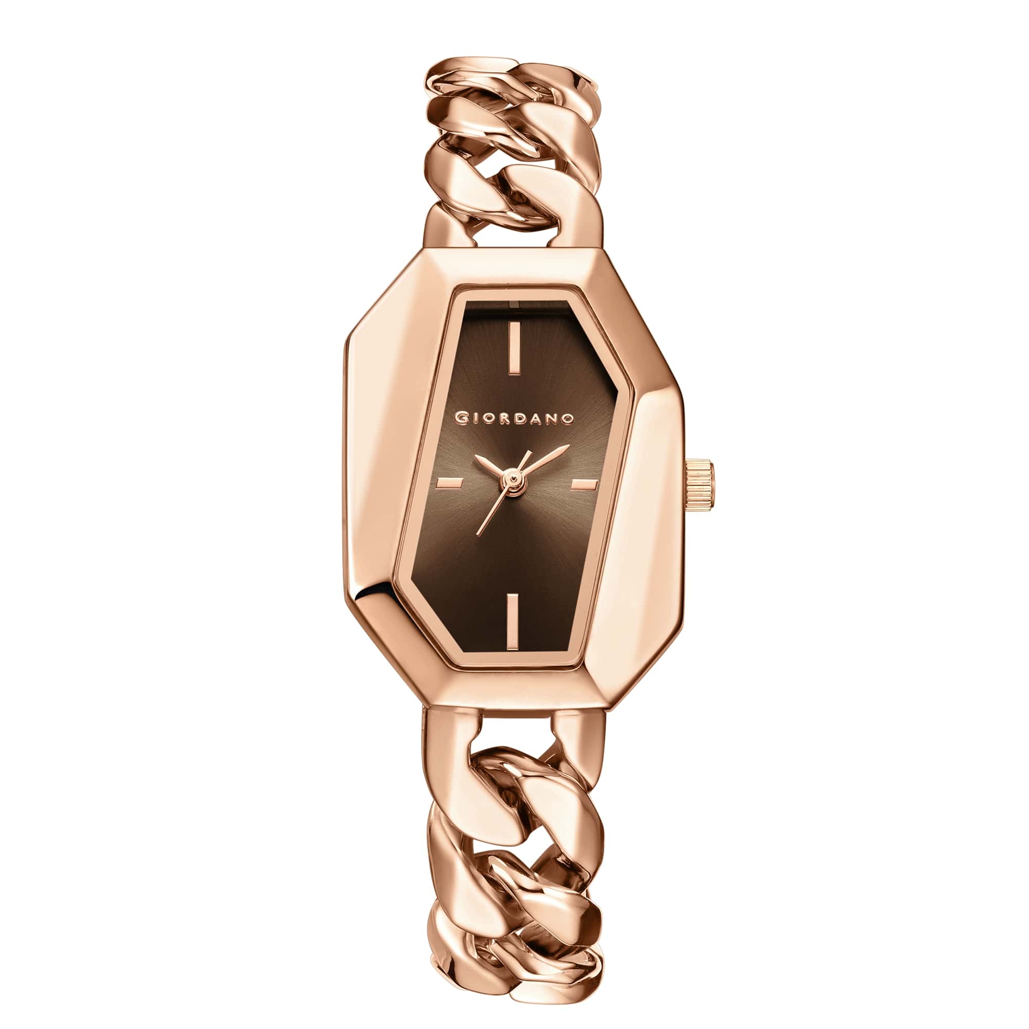 Giordano Stylish Analog Watch for Women – Hexagon Dial, Trendy Chain Link Stainless Steel Strap, Elegant Dress Timepiece | GZ-60122-11 - Image 5