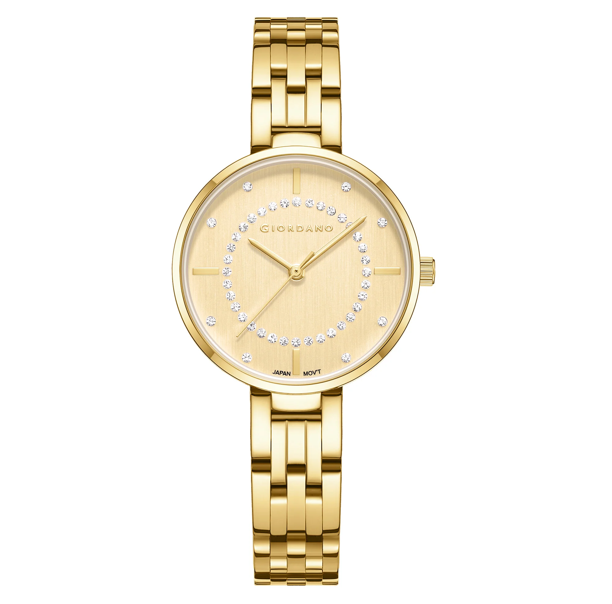 Giordano Stylish Analog Watch for Women with Diamond Studed Dial with Crystal Hour Markers and Stainless Steel Strap - GZ-60077-66 - Image 5